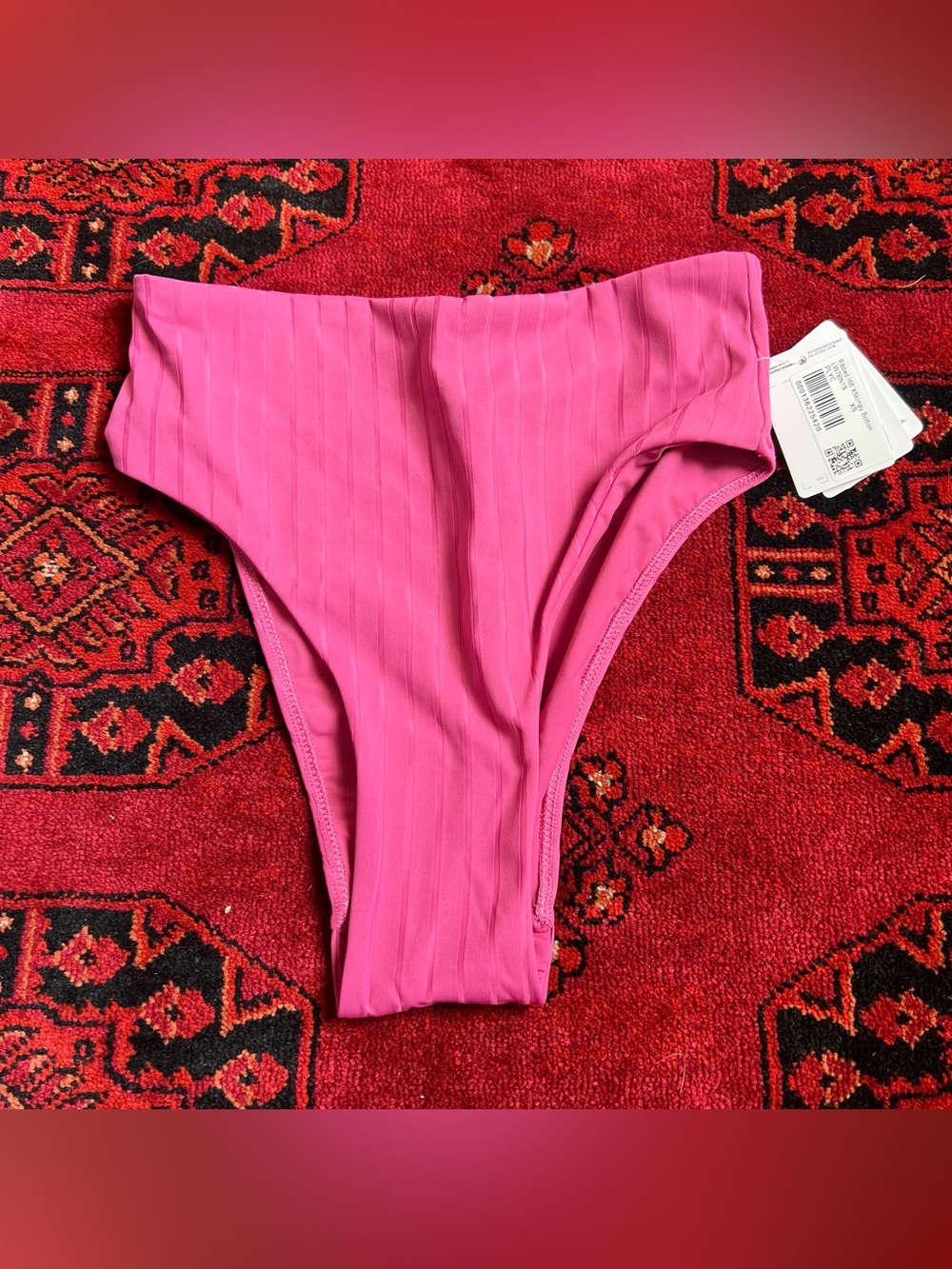lululemon athletica Pink Ribbed High-Cut Bikini Bottom